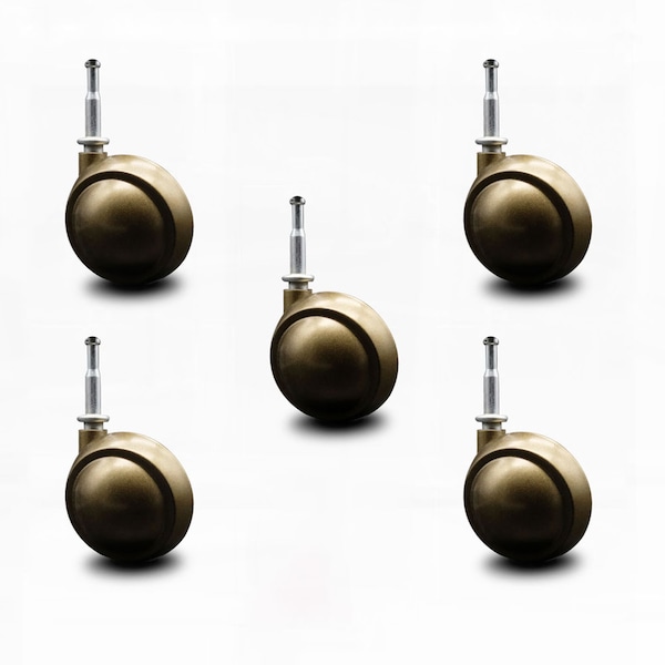 2.5 Inch Windsor Antique Metal Ball Caster - Grip Neck Stem - SCC, 5PK